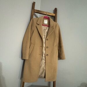 Abercrombie & Fitch Tan Coat with Pink Lining